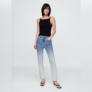 NWT GAP High Rise Ombré 90s Slim Straight Jeans 31R 12